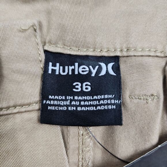 Hurley Everyday Twill Chino Pants Khaki Stretchy Beige Tan Men's Size 36 - Picture 11 of 14